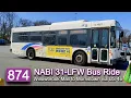 NJ Transit 874 Bus Ride 2012 NABI 31-LFW 1627 from Willowbrook Mall to Morristown