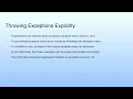 Throwing Exceptions Explicitly Lecture 24 Exception Handling-II