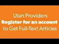 Register for an Account Utah Providers