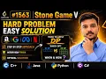 LeetCode 1563 Stone Game V Easy Solution DP Explained in Hindi Java C Python Daily LeetCode