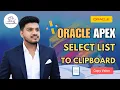 How to Copy Select List Value to Clipboard Using JavaScript in Oracle APEX thanigaisolutions