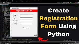 Create Registration Form Using Python Python tkinter Project - HINDI