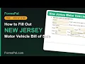 How to Fill Out a New Jersey Motor Vehicle Bill of Sale Step by Step Free Template