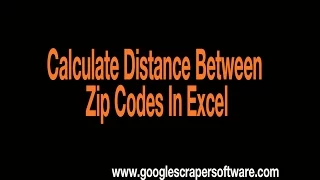 Calculate Distance and Driving Time between any two addresses in Excel