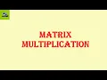 Matrix Multiplication using C - EST 102 Programming in C