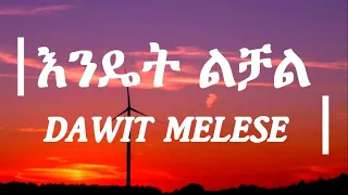 Dawit Melese Endet Lichal ዳዊት መለሰ እንዴት ልቻል ሙዚቃ በግጥም Lyrics Video Ameneso Tube 