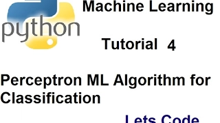 Perceptron classification algorithm in python part 4