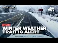 LIVE LOOK Snow piles onto Highway 299 in Shasta County during Northern California storm