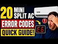 Mini split AC Error Codes EXPLAINED E1 to U8 Fix Guide 2026