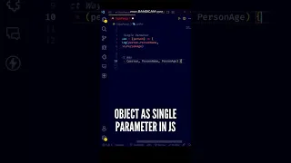 Object as a Single Parameter in JavaScript ES6