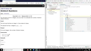 Python Distinct Numbers Algorithm - CSES Sorting and Searching