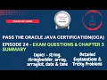 Java Certification-OCA Exam Questions Chapter 3 Summary