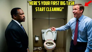 RACIST STAFF BULLIED A BLACK ROOKIE AND FORCED HIM TO CLEAN UP, NOT KNOWING HE WAS THEIR NEW BOSS