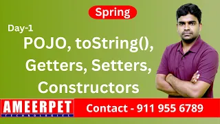 Spring Boot POJO toString Setters Getters Constructors By Srinivas Ameerpet Technologies