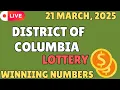 District of Columbia Midday Lottery Results For - 21 Mar 2025