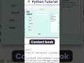 Create Contact Book App using Python Python Project