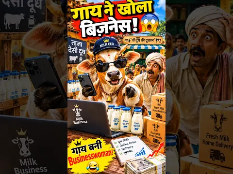 gaay ne khola dudh ka business 🤔💯 #shorts #youtubeshorts