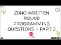 Zoho Inteview C Programming Question Written Round - Part 2 Topic