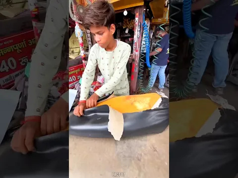 😱This boy turned the torn seat into one that looks brand new.#shortvideo
