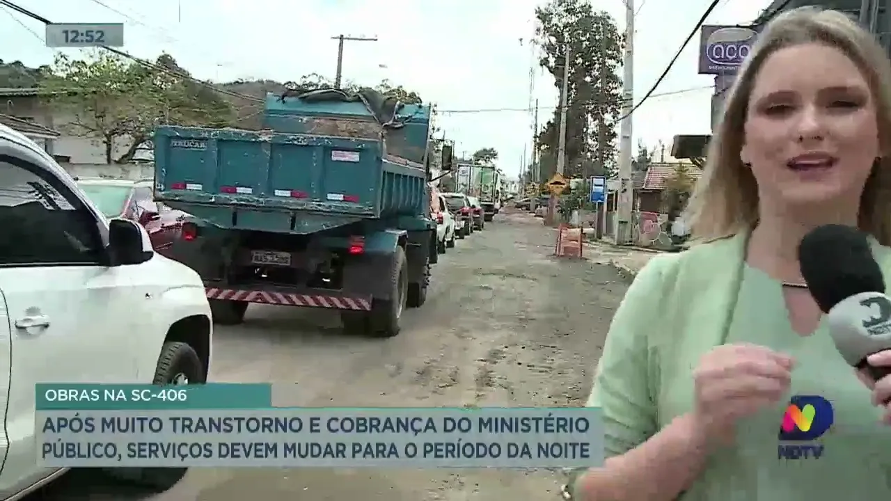 Obras na SC-406: após muito transtorno, serviços devem mudar para o período da noite