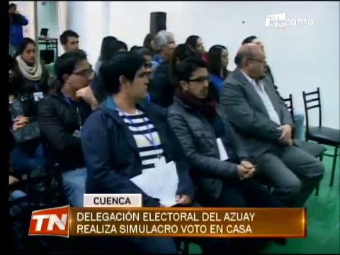 Delegación electoral del Azuay realiza simulacro voto en casa