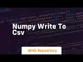 numpy write to csv