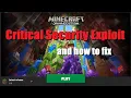 Minecraft Critical Security Exploit Remote Code Execution Check Description