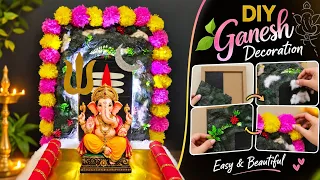 Easy Ganesh Chaturthi Decoration 2026 | Beautiful DIY Ganpati Background Decoration at Home
