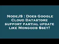 NodeJS Does Google Cloud Datastore support partial update like Mongodb set