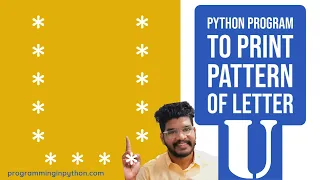 Python Program to Print Pattern of Letter U Pattern Programming