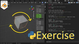 Beginner Blender Python Exercise Easy cube rotation animation