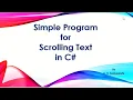 Simple Program for Scrolling Text in C NET