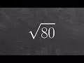 Simplifying the Square Root of a Number Using a Factor Tree Sqrt 80