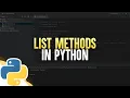 List Method in Python Python