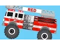 Monster Fire Trucks Teaching Colors Crushing Words - Learning Basic Colours for Kids