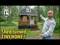 He bought a shed made a luxury Tiny Home TOUR COSTS