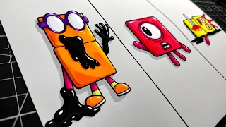 DIBUJO Friday Night Funkin' corrupted Vs Pibby Numberblocks | Two’s day out |