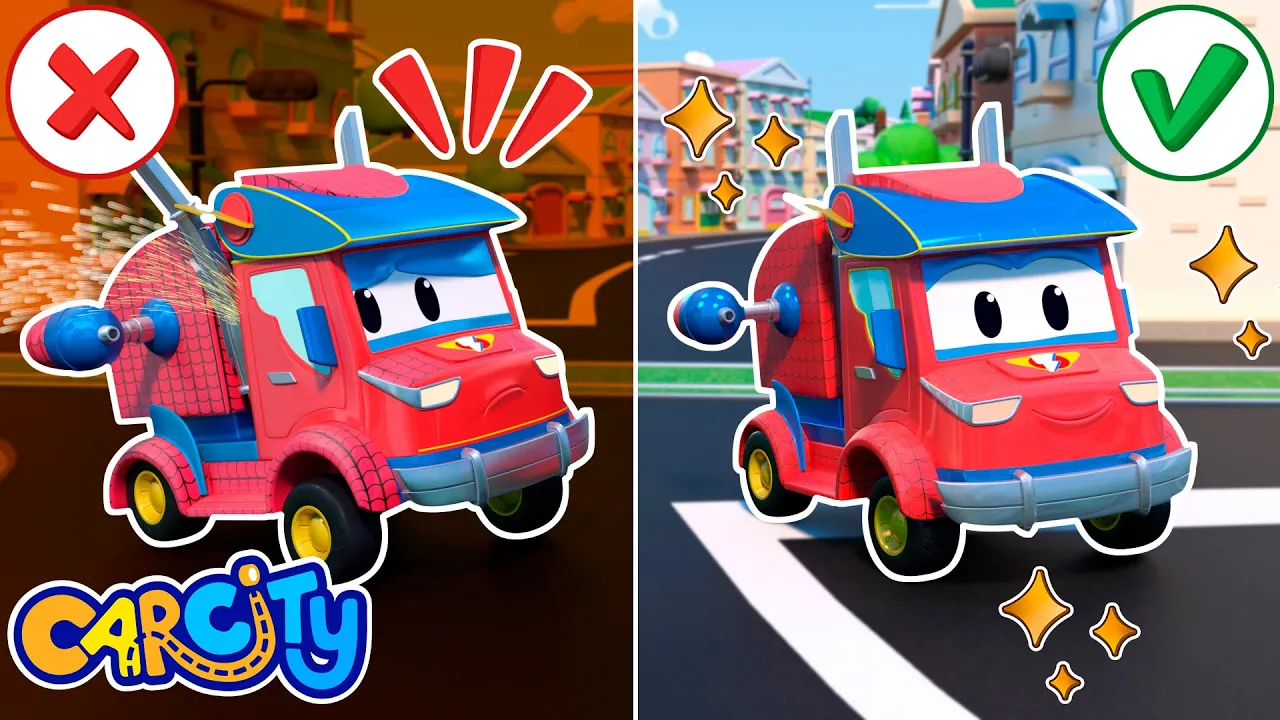 SUPER SPIDER TRUCK needs a new chimney|Emergency Vehicles for kids|Car Repair