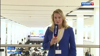 Съемочная группа омских «Вестей» работала на пресс-конференции Владимира Путина