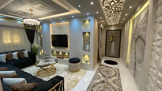 شقة عروسة احلي كتير من الشقق التركى اتعمل فيها شغل نحت على الحوائط رائع وأفكار كتير للمساحة الصغيره 