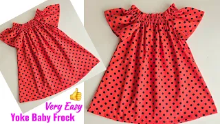 Very Easy Yoke Baby Frock cutting and stitching | Baby Frock cutting and stitching