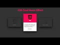 CSS Card Hover Effects HTML CSS