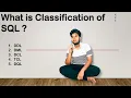 5 Classification of SQL DDL DML DCL TCL DQL