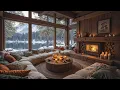 Lagu Relaxing Winter Jazz 🔥 Cozy Cabin Ambience with Gentle Jazz Music \u0026 Soft Snowfall Outside Windows