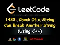 1433 Check If a String Can Break Another String using C Leetcode problem Greedy Topic