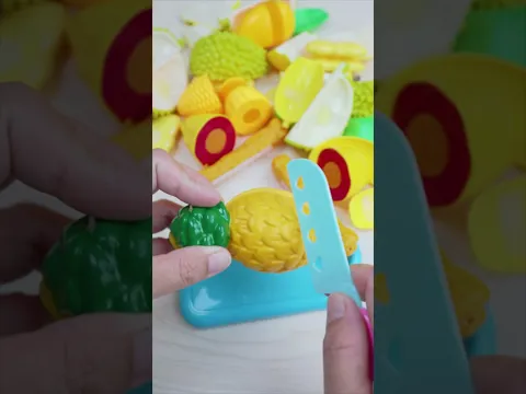 หั่นของเล่นสีเหลือง! Yellow Toy Food Cutting ASMR 🥭🌽 Mango, Durian, Corn & Shrimp!