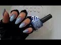 You Should Try This Easiest Ombre Method I Ever Tried - Gray and Light Blue Ombre Nails w BeauCat