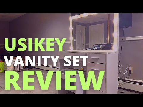 Download MP3 Usikey Lighted Makeup Vanity Table with Mirror Review | Vanity Desk Amazon | Best Amazon Vanity Set