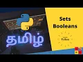 Sets and Booleans Coding Cookies Learn python in Tamil 2021