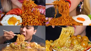 pedess nyemeek mukbang mie pedas nyemek dengan telur spicy noodles u0026 meatball mukbang asmr
